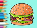 Mäng Värvimisraamat: maitsev hamburger  Internetis