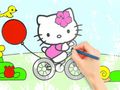Mäng Värvimisraamat: Hello Kitty jalgrattasõit  Internetis