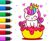 Mäng Värviraamat: Unicorn Cupcake  Internetis