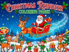 Mäng Christmas Reindeer Coloring Pages Internetis