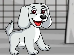 Mäng Rescue the White Puppy from Cage Internetis