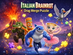 Mäng Italian Brainrot Drag Merge Puzzle Internetis