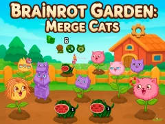 Mäng Brainrot Garden. Merge Cats Internetis
