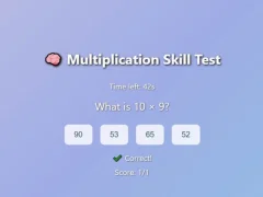 Mäng Multiplication Skill Test Internetis