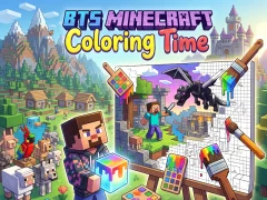 Mäng BTS Minecraft Coloring Time Internetis