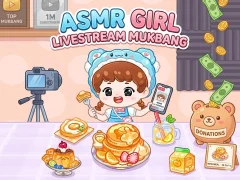 Mäng ASMR Girl: Livestream Mukbang Internetis