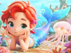 Mäng Jigsaw Puzzle: Chibi Mermaid Marshmallow Jellyfish Internetis