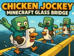 Mäng Chicken Jockey: Minecraft Glass Bridge Internetis