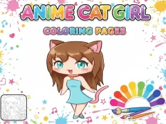 Mäng Anime Cat Girl Coloring Pages Internetis