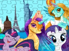Mäng Unicorns Travel The World Puzzle Internetis