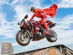Mäng Real Motorbike Super Hero Stunt 3D Internetis