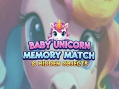 Mäng Baby Unicorn Memory Match & Hidden Objects Internetis