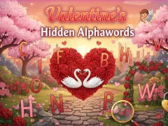 Mäng Valentine's Hidden Alphawords Internetis