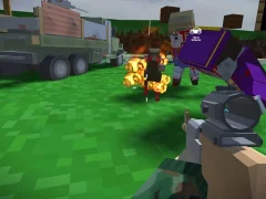 Mäng Blocky Zombie And Vehicle Shooting Internetis