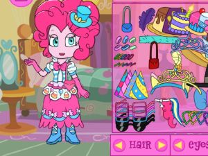 Mäng Minu väike poni Equestria Girls Pinkie Pie kleit üles Internetis