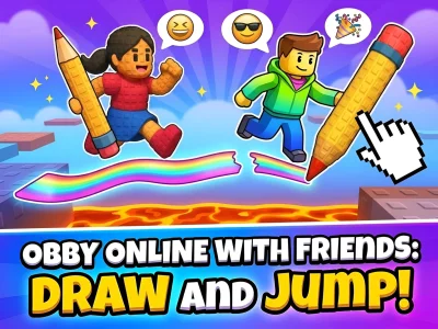 Mäng Obby online with friends: Draw and Jump! Internetis