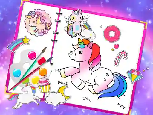 Mäng Fabulous Cute Unicorn Coloring Book Internetis