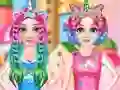 Mäng Princesses Rainbow Unicorn Hair Salon Internetis