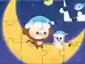 Mäng Jigsaw Puzzle: Monkey With Moon Internetis