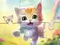 Mäng Jigsaw Puzzle: Kitten With Butterfly Internetis