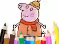 Mäng Coloring Book: Mommy Pig Winter Internetis