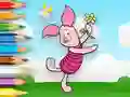 Mäng Coloring Book: Piglet Holds Toy Windmill Internetis