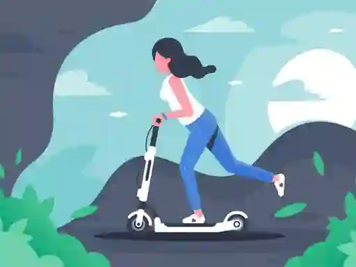 Mäng Electric scooter rides jigsaw Internetis