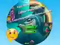 Mäng Round Jigsaw Puzzle Collect Pictures of Funny Ocean Inhabitants Internetis