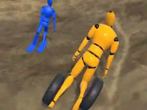 Mäng Ragdoll Racing: Extreme Downhill Internetis