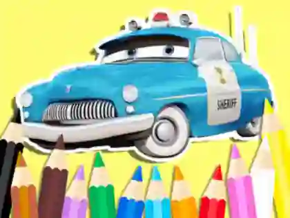 Mäng Coloring Book: Cars Sheriff Internetis