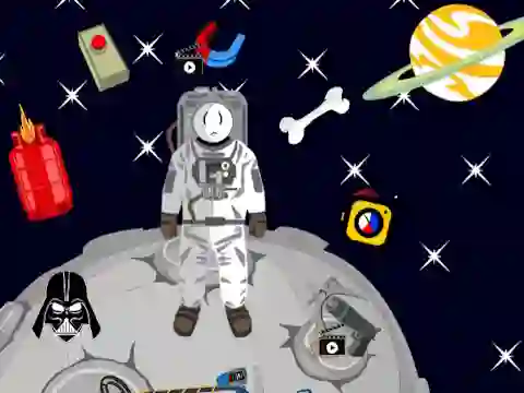 Mäng Stickman in Space Internetis
