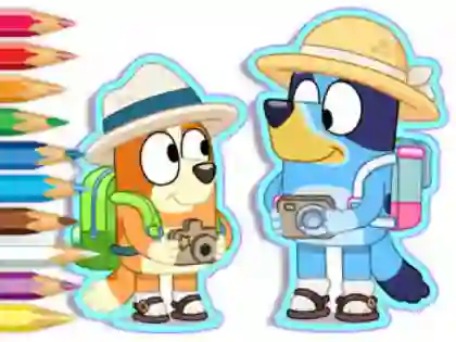 Mäng Coloring Book: Bluey Camping Internetis