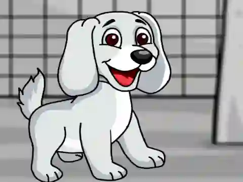 Mäng Rescue the White Puppy from Cage Internetis