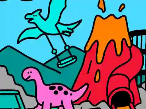 Mäng Color By Code Dino Park Internetis