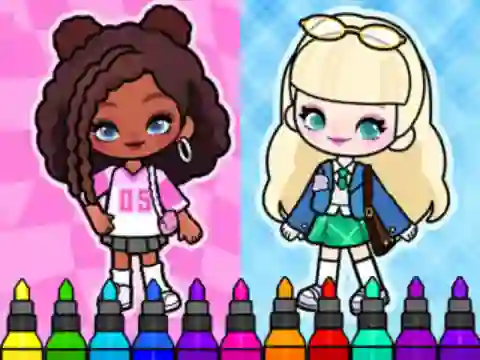 Mäng Coloring Book: Aha World Sporty Girl Internetis