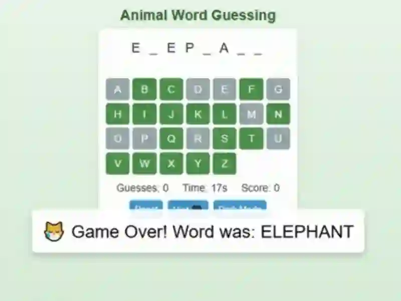 Mäng Animal Word Guessing Game Internetis