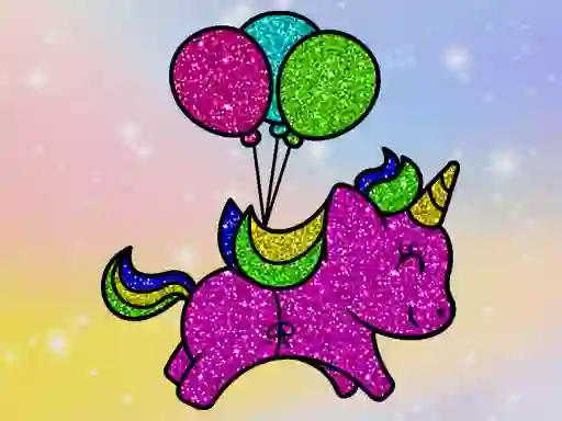 Mäng Coloring Book Glittered Unicorns Internetis