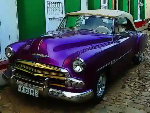 Mäng Cuban Vintage Cars Jigsaw Internetis