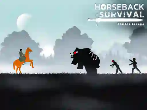Mäng Horseback Survival Zombies Escape Internetis