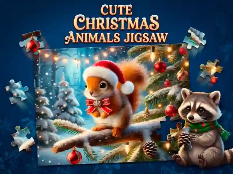 Mäng Cute Christmas Animals Jigsaw Internetis