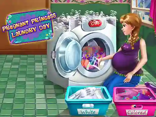 Mäng Pregnant Princess Laundry Day Internetis