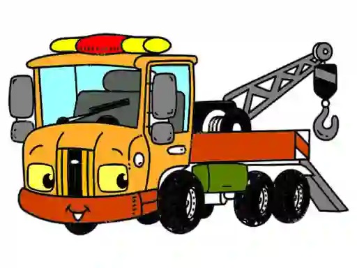 Mäng Tow Trucks Coloring Internetis