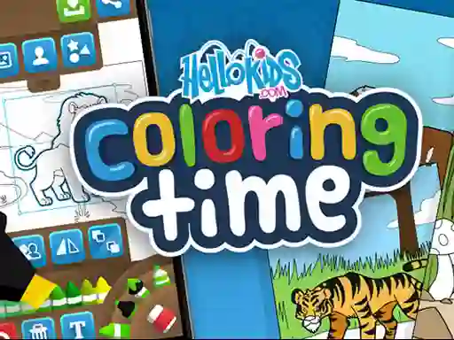Mäng Hello kids Coloring Time Internetis