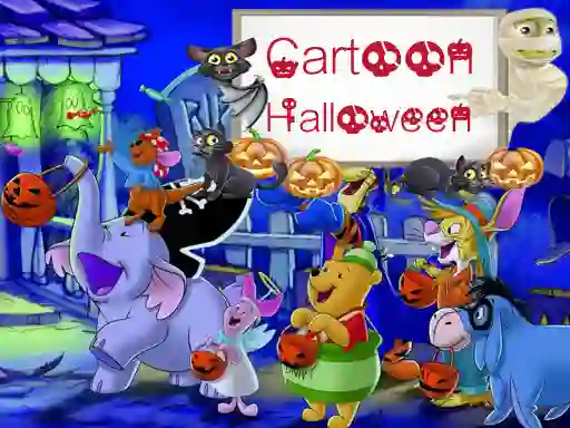 Mäng Cartoon Halloween Slide Puzzle Internetis