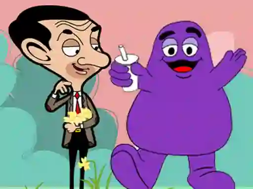 Mäng When Mr Bean meet Grimace Internetis