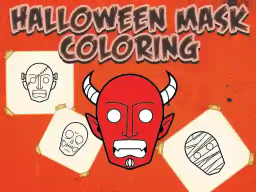 Mäng Halloween Mask Coloring Book Internetis