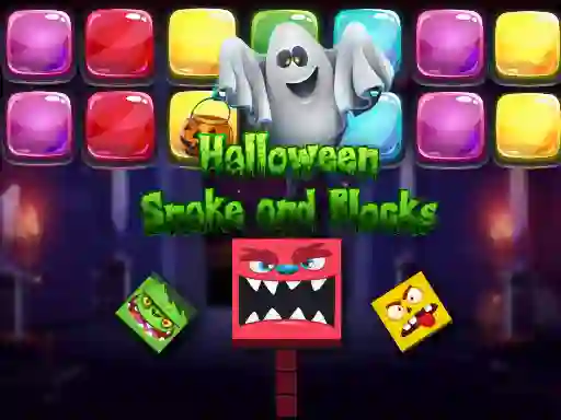 Mäng Halloween Snake and Blocks Internetis