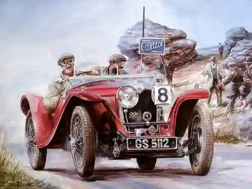 Mäng Painting Vintage Cars Jigsaw Puzzle 2 Internetis