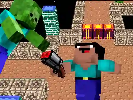 Mäng Space Adventure: Noobiks Battle vs Zombies Internetis