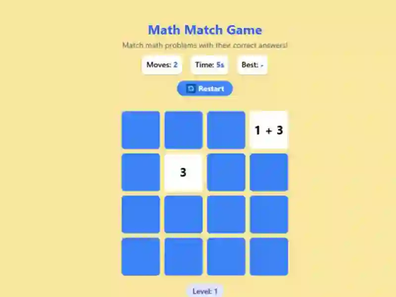Mäng Math Match Game Internetis